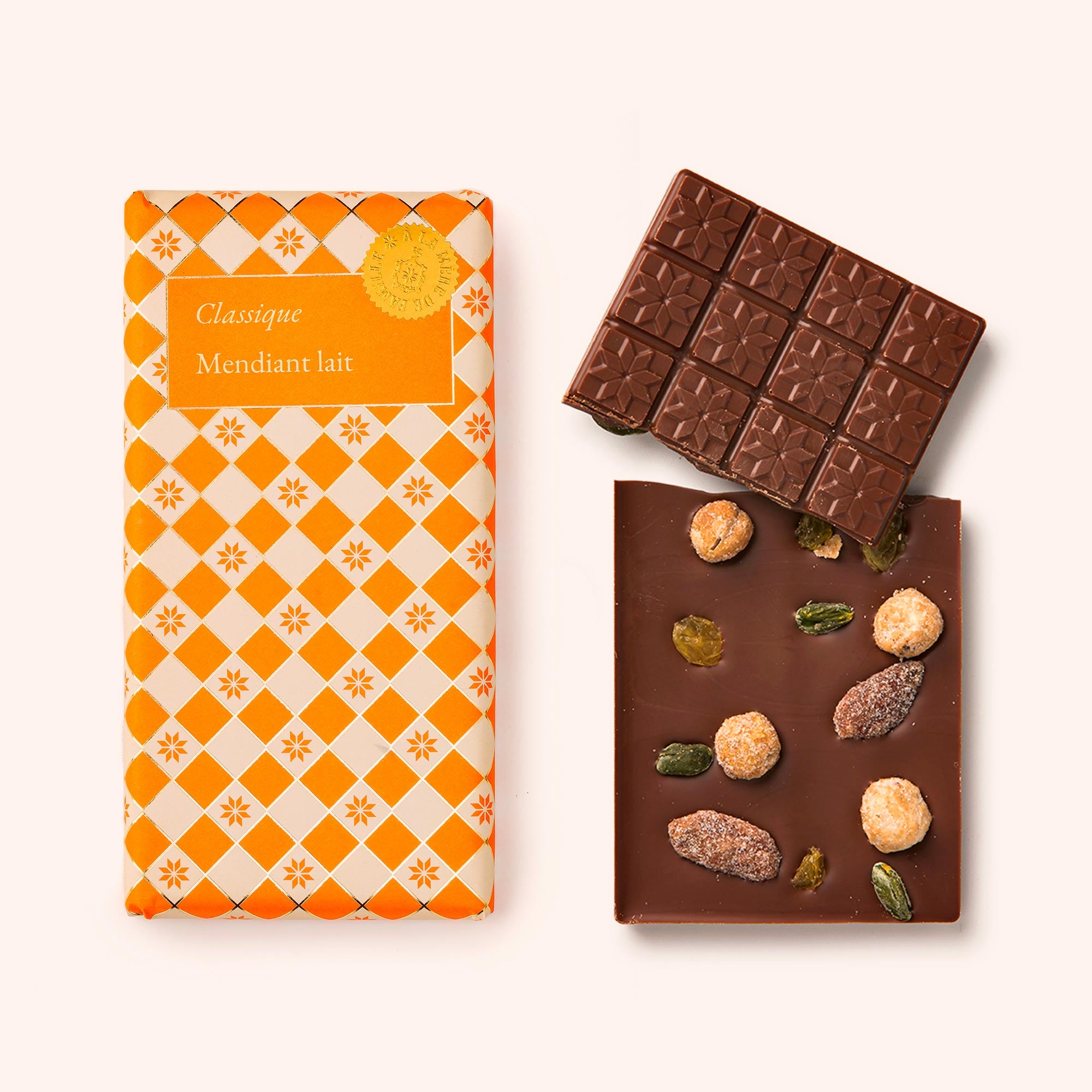 Tablette chocolat mendiant lait