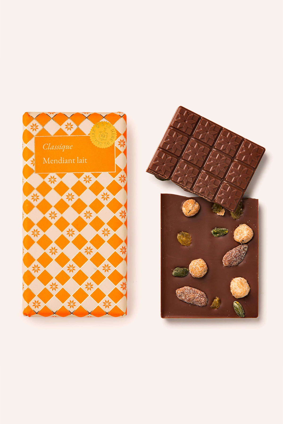 Tablette chocolat mendiant lait