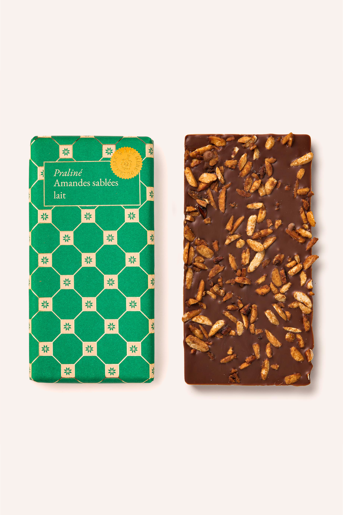 Tablette chocolat praliné amandes sablées lait