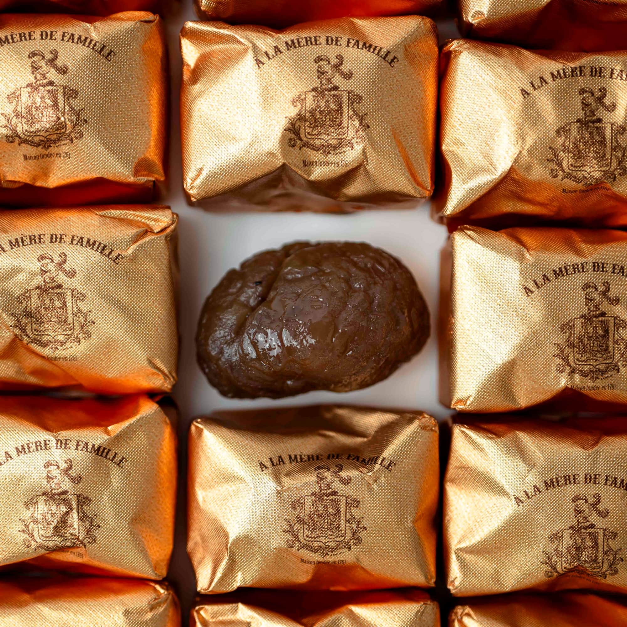 Coffret de 12 marrons glacés signature