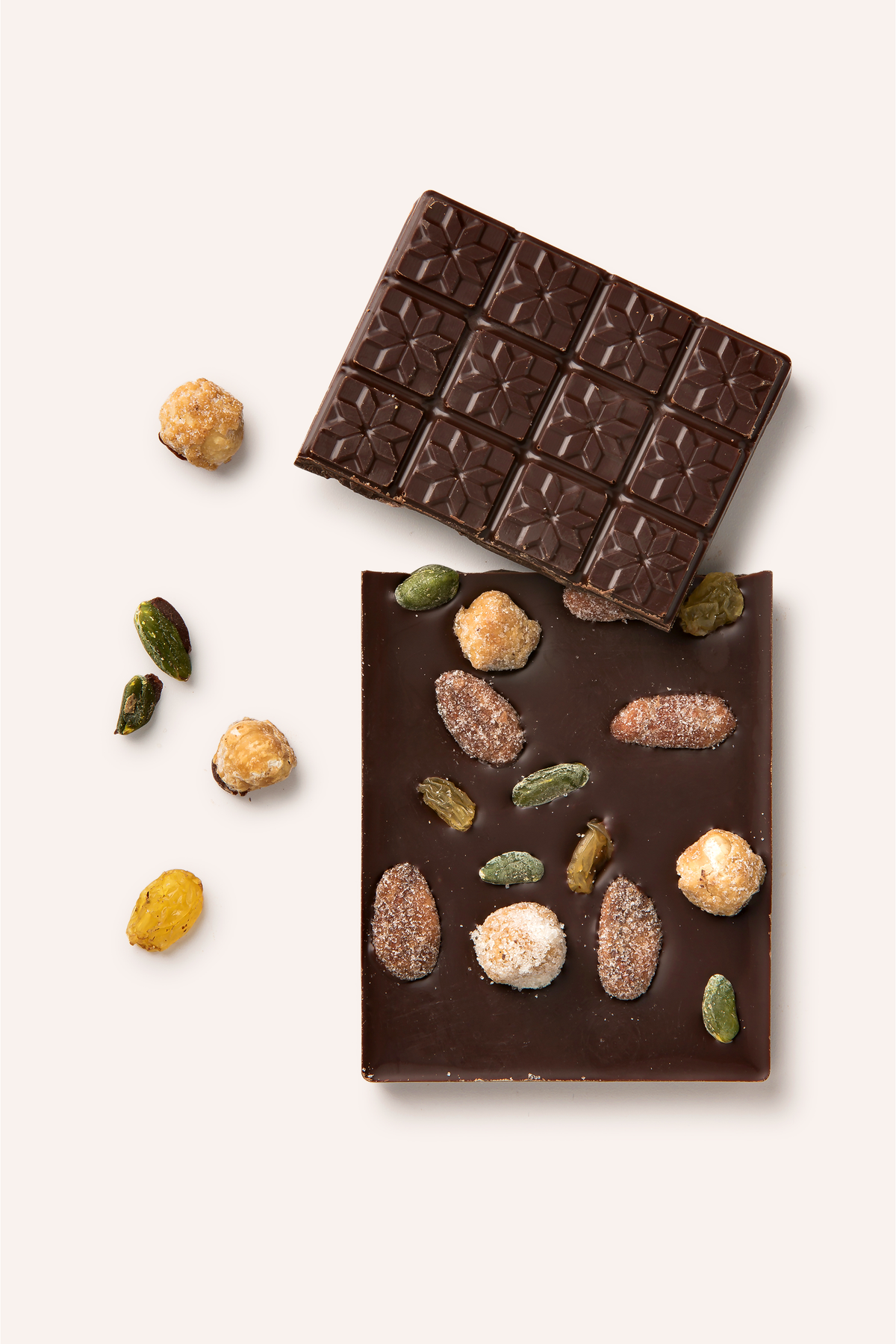 Tablette chocolat mendiant noir